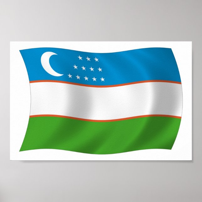 Affiche de drapeau de l'Ouzbékistan (Devant)