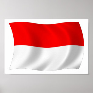 Affiche de drapeau de Monaco