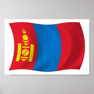 Affiche de drapeau de Mongolie