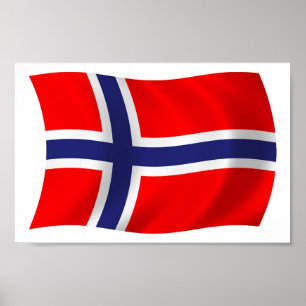 Affiche de drapeau de Norvège