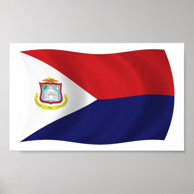 Affiche de drapeau de Saint-Martin Poster Print (Devant)