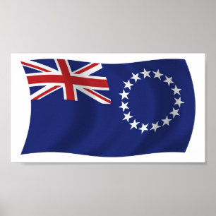 Affiche de drapeau des Îles Cook