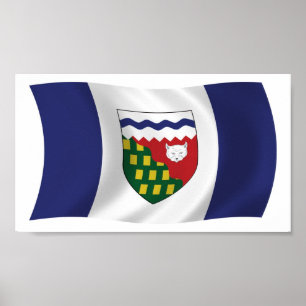 Affiche de drapeau des Territoires du Nord-Ouest