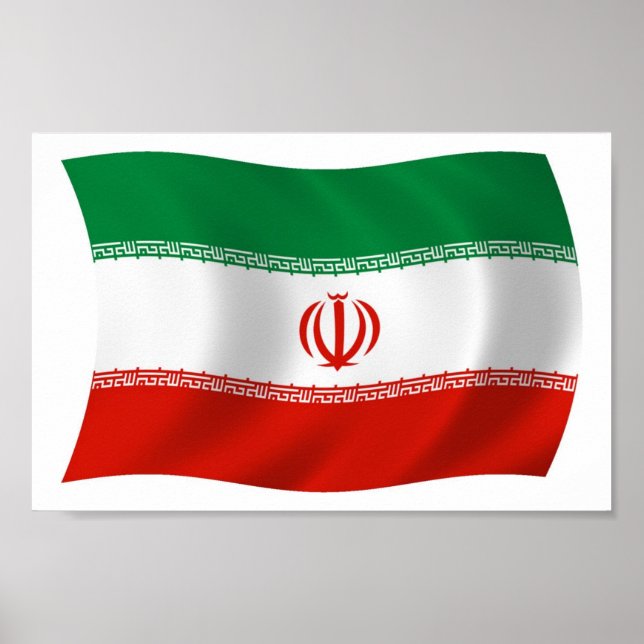 Affiche de drapeau d'Iran (Devant)
