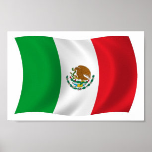 Affiche de drapeau du Mexique