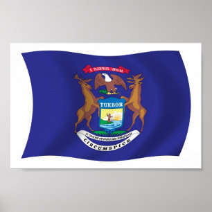 Affiche de drapeau du Michigan