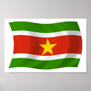 Affiche de drapeau du Suriname