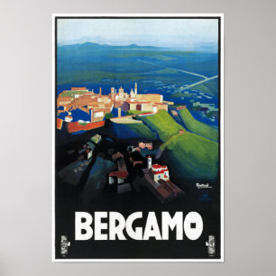 Affiche de emballage vintage de Bergame Italie