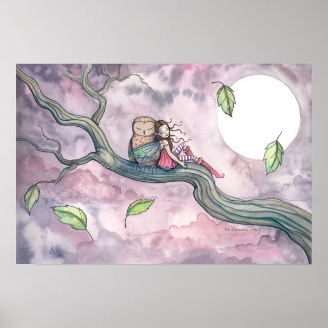 Affiche de Faerie et Hibou Berceuse sur le Vent (Devant)