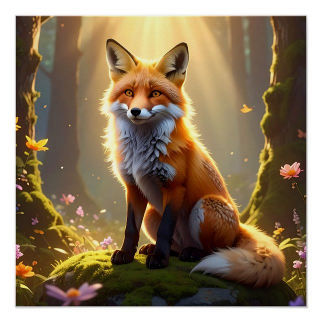 Affiche de fantaisie Renard de la Forêt Enchantée (Devant)