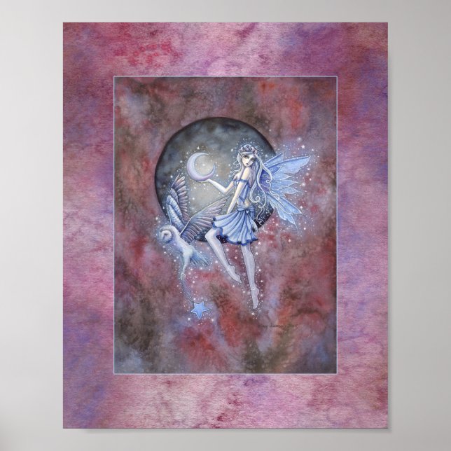 Affiche de fantasy art de fée et de hibou des Coll (Devant)