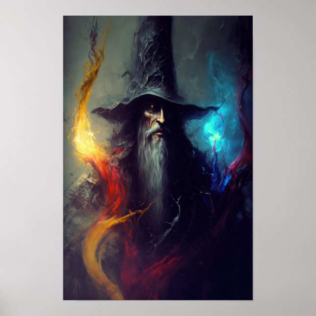 Affiche de fantasy Art du Magicien Sombre | Décora (Devant)