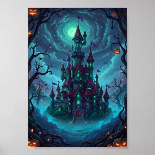Affiche de fantasy de château hanté épouvantable p (Devant)