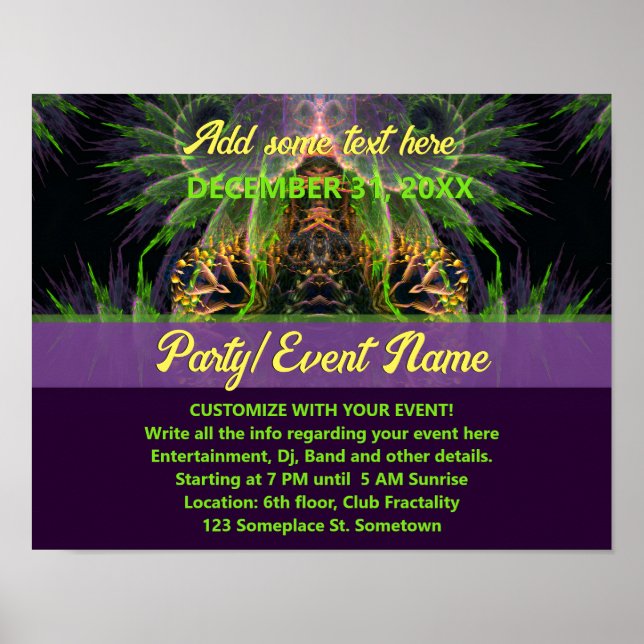 Affiche de fantasy de la forêt du temple fractal (Devant)