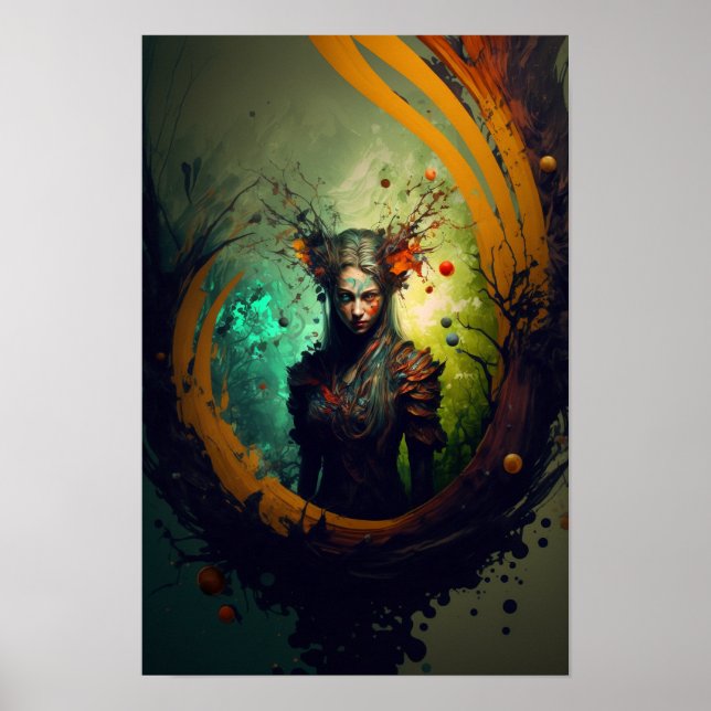 Affiche de fantasy de Ranger Elfe | Art D&D 6 (Devant)