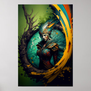 Affiche de fantasy de Ranger Elfe Art D&D 7