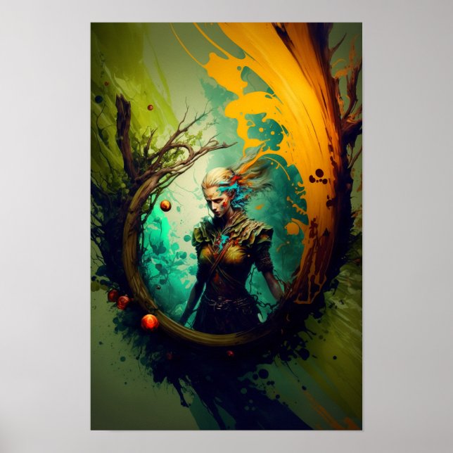 Affiche de Fantasy de Ranger Elfique | Art D&D 5 (Devant)