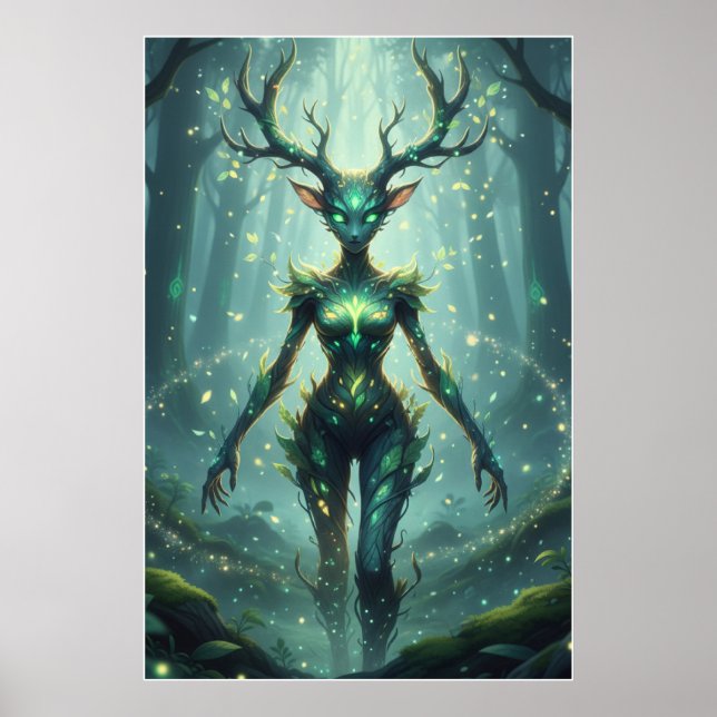 Affiche de fantasy d'esprit gardien de la forêt (Devant)