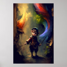 Affiche de Fantasy Halfling Rogue | Art RPG 1