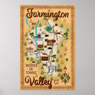 Affiche de Farmington Valley, Connecticut 11x17