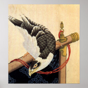 Affiche de faucon de Hokusai