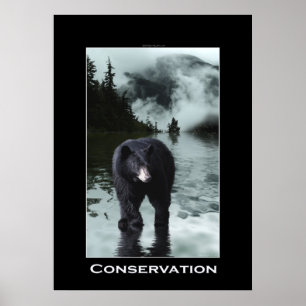 Affiche de faune de CONSERVATION d'ours noir