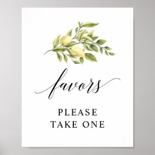 Affiche de faveur de typographie élégante au citro