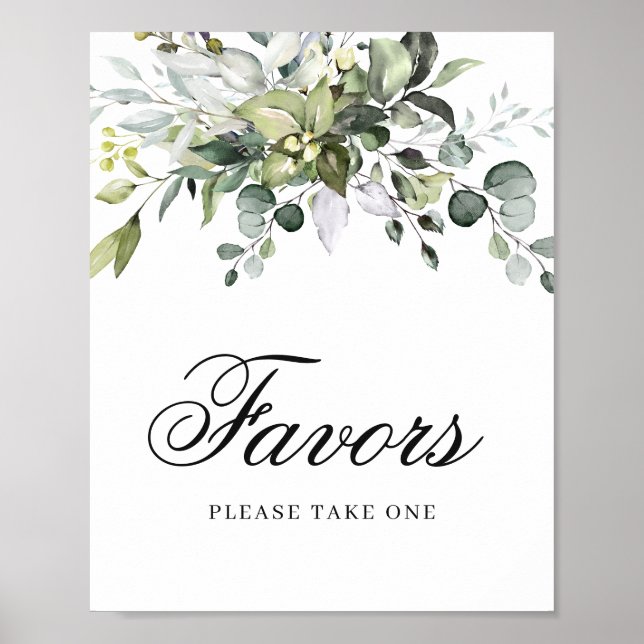 Affiche de faveurs d'aquarelle d'eucalyptus (Devant)