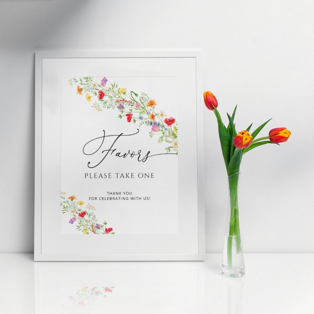 Affiche de faveurs de baiser de mariage aux fleurs (Créateur téléchargé)