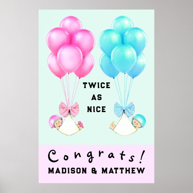 Affiche de félicitations pour la baby shower de ju (Devant)