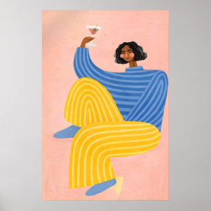 Affiche de femme abstraite, moderne et colorée