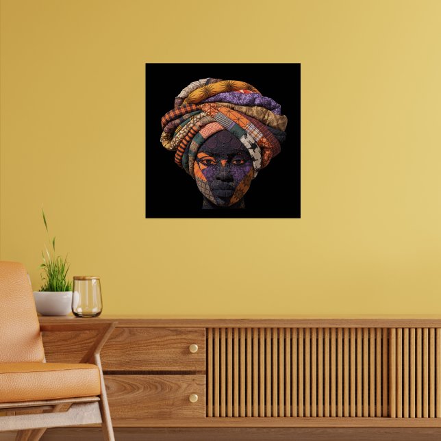 Affiche de femme africaine colorée (Salon 2)