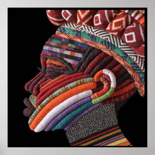 Affiche de femme africaine colorée