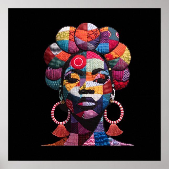 Affiche de femme africaine colorée (Devant)