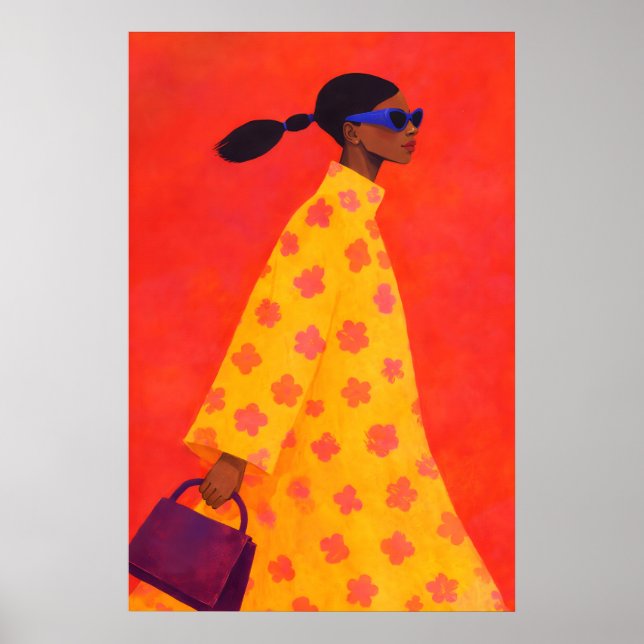 Affiche de femme audacieuse, illustration moderne  (Devant)