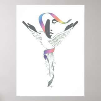 Affiche De Femme, Colombe Blanche