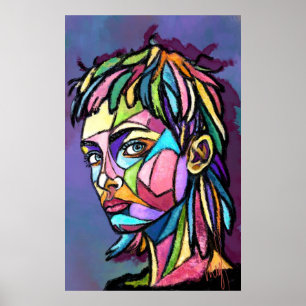 Affiche de femme d'art peint