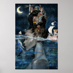 Affiche de femme de l'île