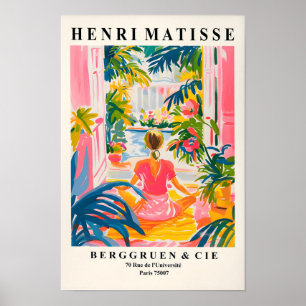 Affiche de femme faisant du yoga, art mural de méd