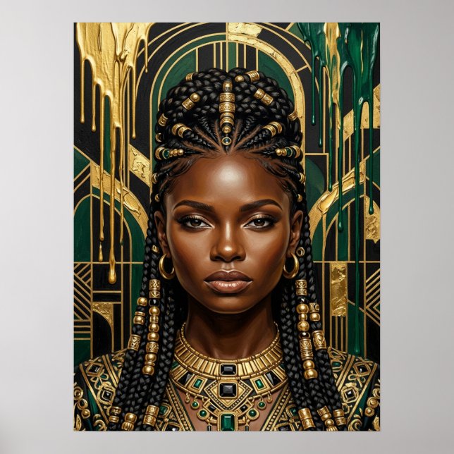 Affiche de femme noire Art Déco (Devant)