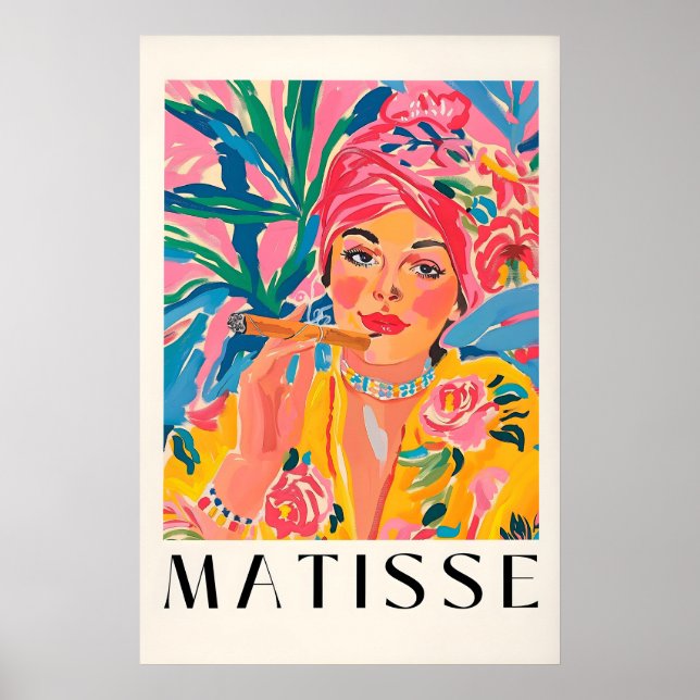 Affiche de femme qui fume, impression de Matisse,  (Devant)