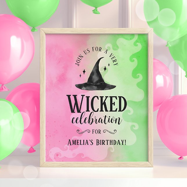 Affiche de fête d'anniversaire méchante – Sorcière (Wicked Birthday Poster)