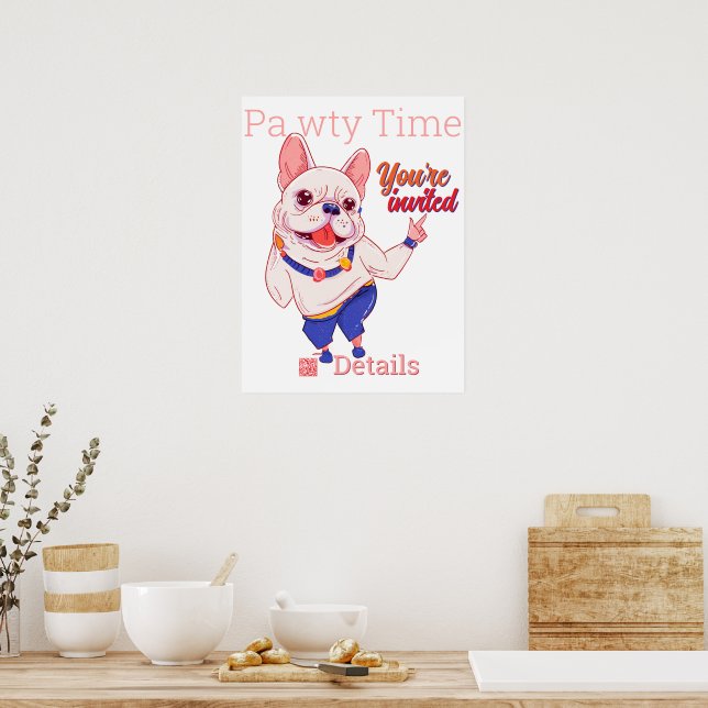 Affiche de fête de Bouledogue Français  (Cuisine)