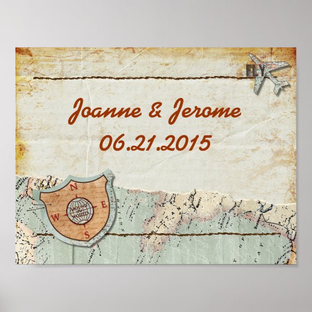 Affiche de fête de carte de voyage (Devant)