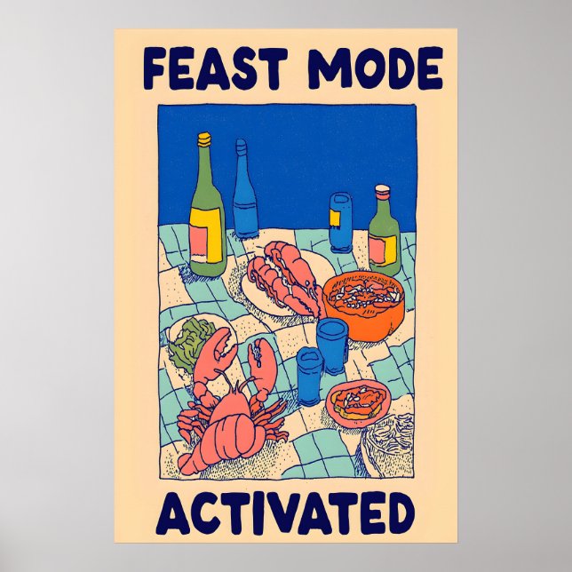 Affiche de fête de fruits de mer Mode Fête activée (Devant)