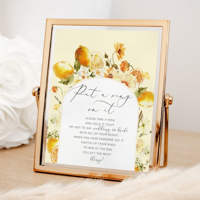 Affiche de fête de mariage Floral lemon n'indique  (Créateur téléchargé)