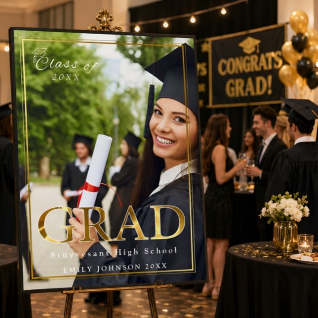 Affiche de fête de remise de diplômes avec photo p (Créateur téléchargé)