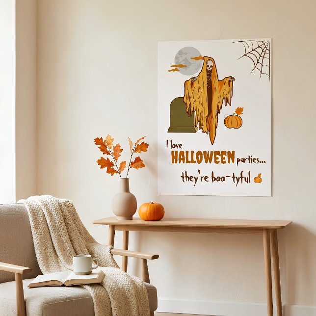 Affiche de fête d'Halloween squelette drôle person (Créateur téléchargé)