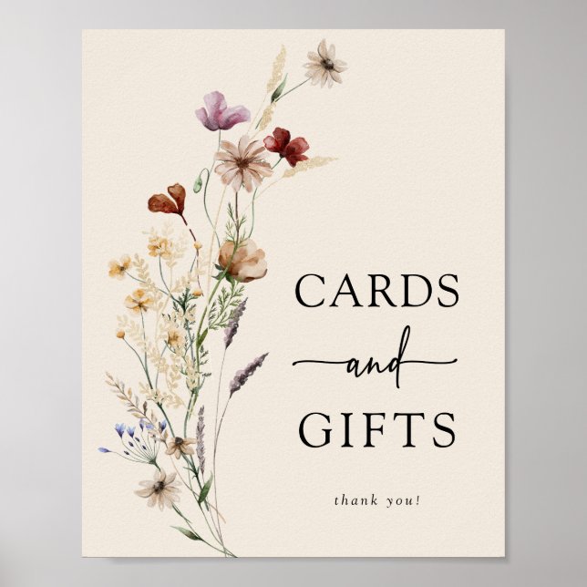 Affiche de fête prénatale Boho Floral Cadeaux (Devant)