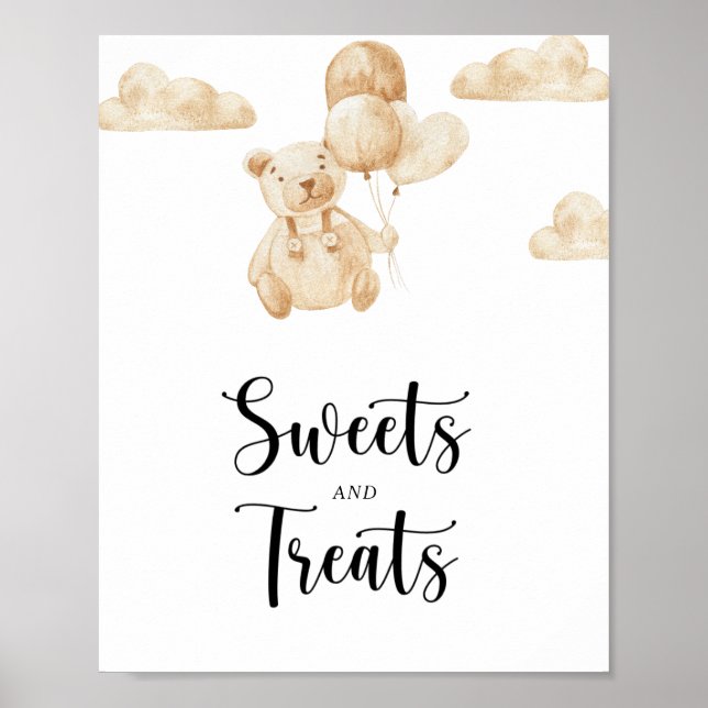 Affiche de fête prénatale pour bébé avec des douce (Devant)